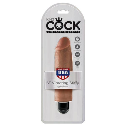 King Cock 6in Vibrating Stiffy Tan - Realistic Lifelike Dildo for Maximum Pleasure - Model KC-6VS-TAN - Unisex - Intense Stimulation for Any Area of Pleasure - Tan Color - Adult Naughty Store