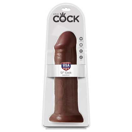 King Cock 12in Realistic Brown Dildo - Model X69 - Ultimate Pleasure for All Genders and Mind-Blowing Intimate Stimulation