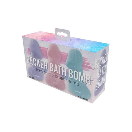 Introducing the Sensual Pleasures Pecker Bath Bomb - 3pk. Jasmine Scented - Adult Naughty Store