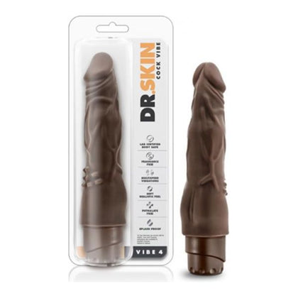 Dr. Skin - Cock Vibe 4 - Realistic Waterproof Personal Vibrator with Clitoral Nubs - 8-inch - Chocolate - Adult Naughty Store