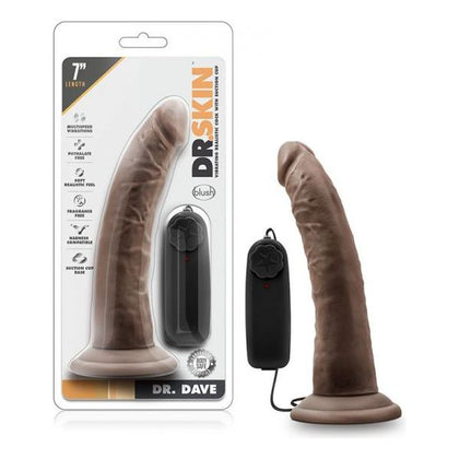 Dr. Skin - Dr. Dave 7in Vibrating Cock With Suction Cup - Chocolate - Adult Naughty Store