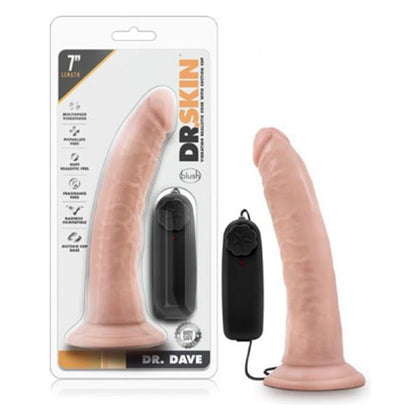 Dr. Skin - Dr. Dave 7in Vibrating Cock With Suction Cup - Vanilla - Adult Naughty Store