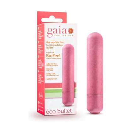 Gaia Biodegradable Eco Bullet Vibrator - Model 1 Speed AAA - Coral - For All Genders - Pleasure for Intimate Areas - Adult Naughty Store