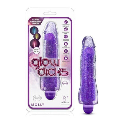 Blush Novelties Glow Dicks Molly Glitter Light Up Vibrator - Purple - Adult Naughty Store