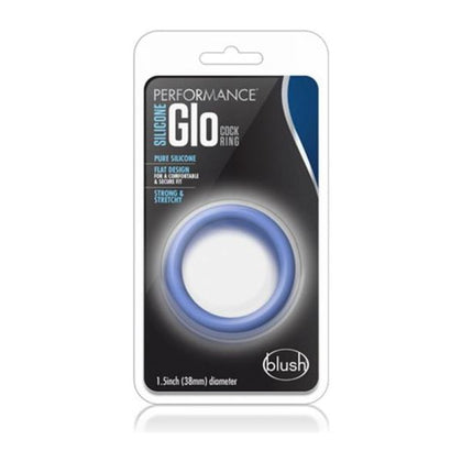 Performance Silicone Glo Pro Cock Ring - Model X1 - Male - Enhances Pleasure - Blue Glow