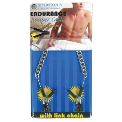 Introducing the SensaClamp Endurance Jumper Cable Nipple Clamps - Model SC-5000, Unisex, Nipple Pleasure, Black