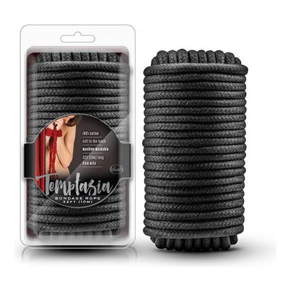 Temptasia Shibari Cotton Bondage Rope - Model 32B - Unisex - Versatile Pleasure - Black