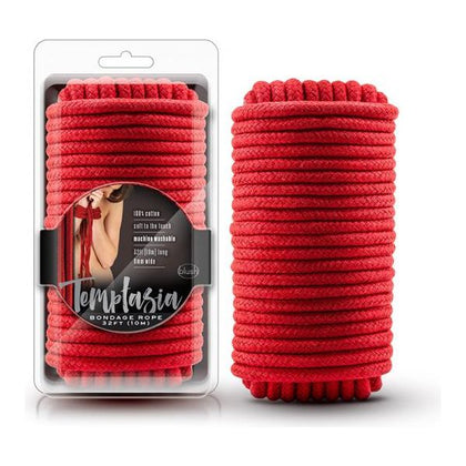Temptasia Shibari Cotton Bondage Rope - Model TR32R - Unisex - Versatile Pleasure - Red