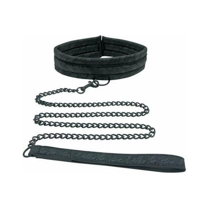 Sportsheets Midnight Lace Collar and Leash Black - Sensual BDSM Bondage Set for Submissive Play