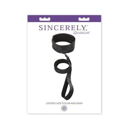 Sincerely Intimate Locking Lace Collar & Leash Set - Model X1E, Female, Sensual Submission, Black