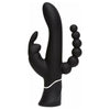 Happy Rabbit Triple Curve Black Rechargeable Rabbit Vibrator - Model XYZ123 - For Women - Dual Pleasure Stimulation - Black