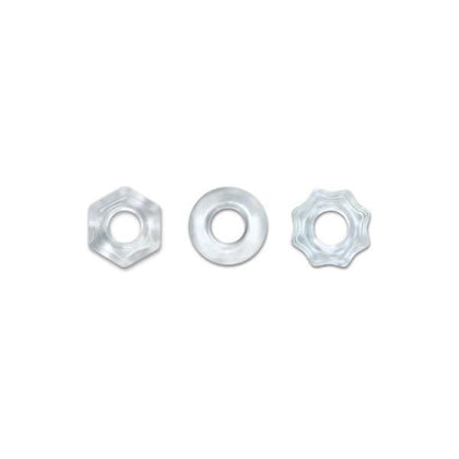 Renegade Chubbies Super Stretchable Clear Cock Rings 3 Pack - Male Erection Support for Enhanced Pleasure - Adult Naughty Store