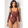 Rene Rofe Seductive Temptation Bodysuit - Model RR-STM-BG-O/S - Women's Burgundy/Purple Lingerie for Alluring Intimate Moments - One Size Fits Most - Adult Naughty Store