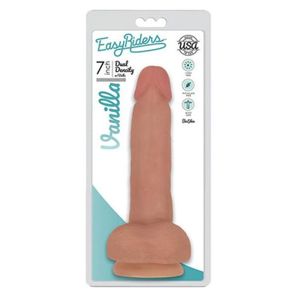 Curve Novelties Easy Rider BioSkin Dual Density Dong 7in with Balls - Model 7EDD-001 - Realistic Vanilla Pleasure Toy for All Genders