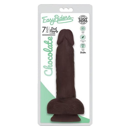 Curve Novelties Easy Rider Bioskin Dual Density Dong 7in With Balls - Realistic Chocolate Pleasure Toy for Him and Her