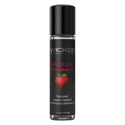 Wicked Aqua Strawberry 1oz. Water-Based Lubricant for Long-Lasting Pleasure - Model WQA1 - Latex Friendly, Paraben-Free, Vegan - Intensify Your Sensual Experience with this Strawberry-Scented - Adult Naughty Store