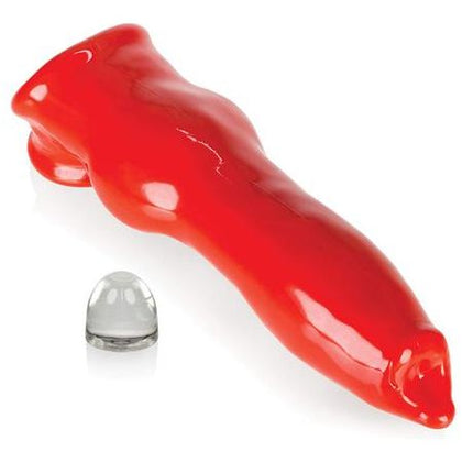 Oxballs Fido Pup-Knot Cocksheath with Ballsling - Model X1: A Premium Male Anal Sleeve for Intense Pleasure - Red