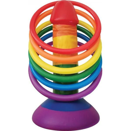 Rainbow Pecker Party Ring Toss Game - Fun and Exciting Adult Party Game for All Genders - Model RPT-6R - Enhance Your Party with this Colorful and Playful Toy for Pleasure and Entertainment - Adult Naughty Store