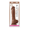 NS Novelties Colours Pleasures 8in Silicone Dildo - Realistic Brown Dong for Unisex Anal Pleasure
