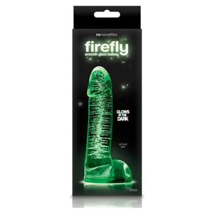 Firefly Glass Smooth Ballsey 4in Clear Borosilicate Glass Glow-in-the-Dark Dildo for Enhanced Pleasure - Model FF4-CLEAR