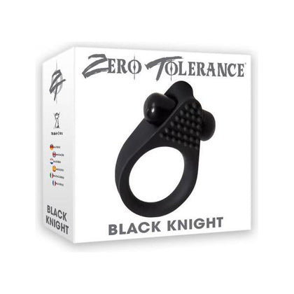 Zero Tolerance Black Knight Vibrating Cock Ring - Model ZT-36 - Male Pleasure Toy - Intense Stimulation - Black