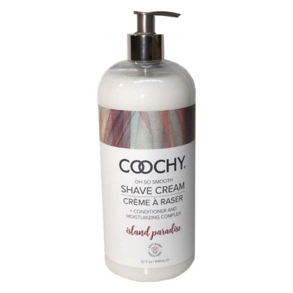 Classic Erotica Coochy Shave Cream Island Paradise 32 oz - Sensual Unisex Grooming Aid for Smooth Shaving, Intimate Areas, and Beyond