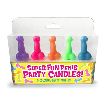 Candyprints Super Fun Penis Party Candles Pack - Rainbow Colored Pecker-Shaped Cupcake and Cake Decorations for Adult-Themed Parties