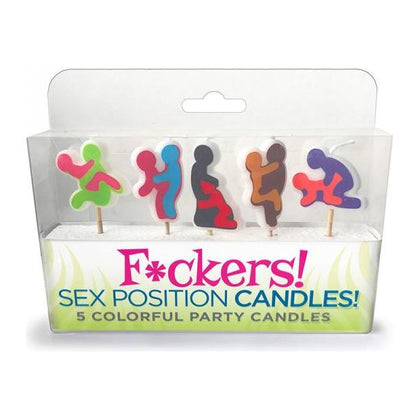 Candyprints Fuckers Sex Position Party Candles - Colorful Cupcake Toppers for Adult-Themed Parties