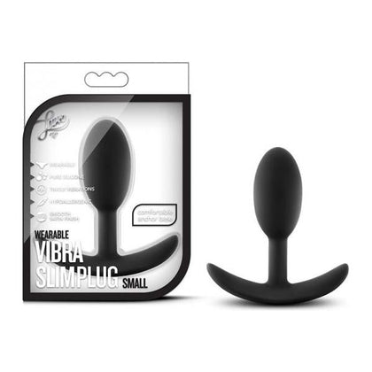 Luxe Wearable Vibra Slim Plug - Small - Black: The Ultimate Sensation for Anal Pleasure - Adult Naughty Store