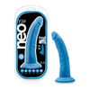 Neo Elite 7.5in Silicone Dual Density Cock - Model NE-75B - Male Realistic Dildo for Intense Pleasure - Neon Blue - Adult Naughty Store