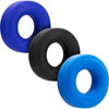 Hunkyjunk Huj3 3-Pack Blue Multi Silicone C-Ring Set for Enhanced Pleasure - Adult Naughty Store