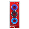 Hunkyjunk Huj3 3-Pack Blue Multi Silicone C-Ring Set for Enhanced Pleasure - Adult Naughty Store