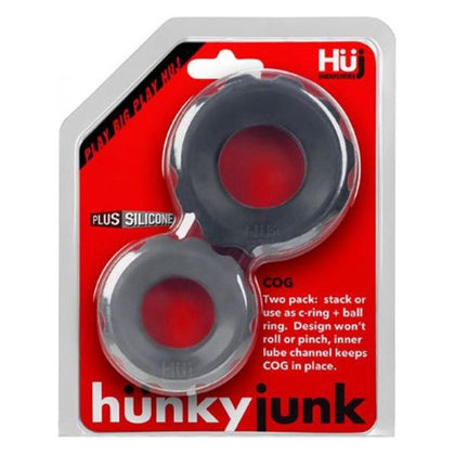 Hunkyjunk COG 2-Piece Pack Size C-ring Set for Men - Enhance Your Pleasure with the Super-Stretchy Tar-Stone COG Cock Rings