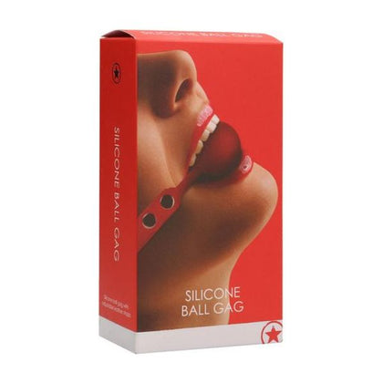 Shots Toys OUCH Silicone Ball Gag - Model X1 - Unisex BDSM Mouth Gag for Sensual Power Exchange and Submissive Training - Red