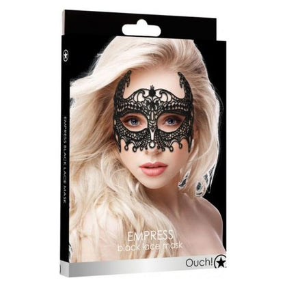 Empress Black Lace Mask by OUCH Shots - Sensual Erotic Accessory for Women - Venetian-inspired Design - Lightweight and Handmade - One Size Fits Most - Enhance Your Intrigue and Allure - Adult Naughty Store