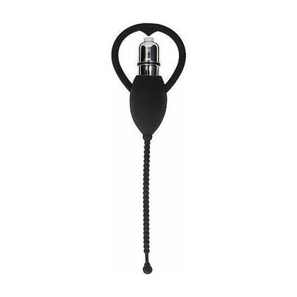 Shots Toys Ouch Urethral Sounding Vibrating Bullet Plug Black - Model X1B: Ultimate Male Pleasure in Urethral Stimulation - Adult Naughty Store