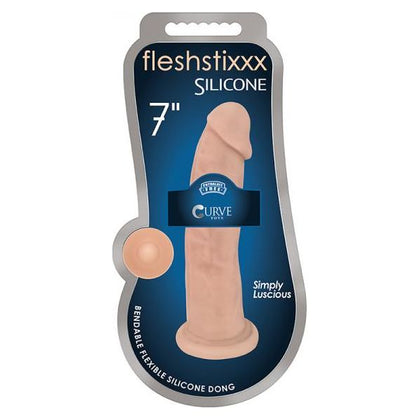 Curve Toys Fleshstixxx Silicone Silexpan Dildo 7in - Realistic Pleasure for All Genders - Vanilla - Adult Naughty Store