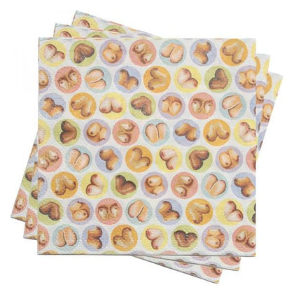 Candyprints Mini Boob Napkins Pack of 8 - Fun and Flirty 2-Ply Cocktail Napkins for Adult Parties - Adult Naughty Store