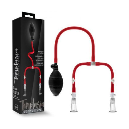 Temptasia Nipple Squeeze Pump System - Black | Beginner's Nipple Pumping Kit for Enhanced Nipple Stimulation | Model NSPS-1 | Unisex | Nipple Enlargement and Arousal | Black