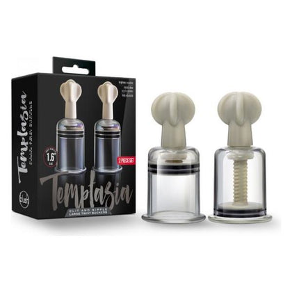 Temptasia Clit and Nipple Large Twist Suckers - Set of 2 - Clear - Intensify Pleasure and Sensitivity in All the Right Places