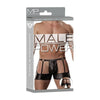 Male Power Extreme Double Exposure Black Leather Look Garter Shorts - Model EPX-001 - Men's Lingerie - Revealing Garter Straps - Size L/XL - Adult Naughty Store