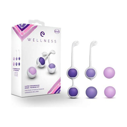 Wellness Kegel Training Kit - Purple Silicone Pelvic Floor Strengthening System for Women