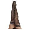 Kixies Mimi Black Fishnet Circles Thigh Highs - Size D - Adult Naughty Store