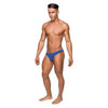 Male Power Seamless Sleek Thong Blue Sheer Pouch SM Lingerie for Men's Intimate Pleasure - Model SP-1 - Adult Naughty Store