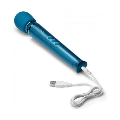 Le Wand Petite Blue Rechargeable Massager - Powerful Vibrating Wand for Sensual Pleasure - Model LPB-2021 - Unisex Intimate Massager for Full-Body Bliss - Deep Relaxation and Intense Stimulation - Blue
