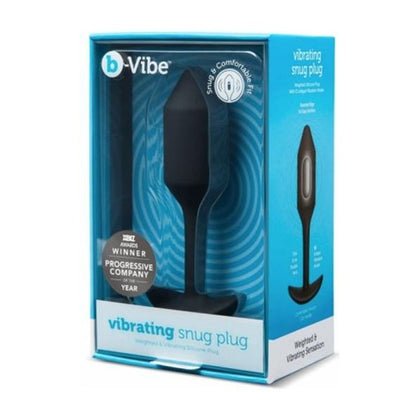 b-Vibe Snug Plug Vibrating Medium Black - Premium Silicone Anal Pleasure Plug for Sensual Fullness - Adult Naughty Store