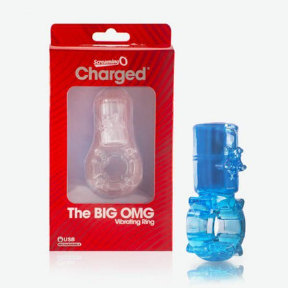 Charged Big OMG Vibrating Cock Ring - Model X1 - Male and Female - Clitoral Stimulation - Blue