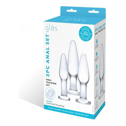 Glas Anal Training Set (3pc) - The Ultimate Glass Anal Training Kit for All Genders, Designed for Intense Pleasure and Exploration, Model #AT-3, in Sensual Transparent Glass