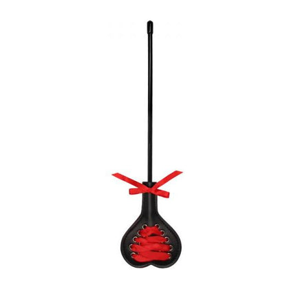 Heartbeat Intimate Collection - Crop Heart Black With Red Lace - Small - BDSM Whip for Couples Pleasure