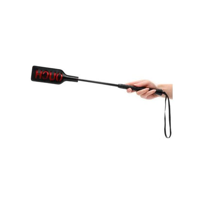 Introducing the OUCH! Crop - Rectangular Shaped BDSM Discipline Toy - Model OUCH-LB - Unisex - Skin Marking Pleasure - Black